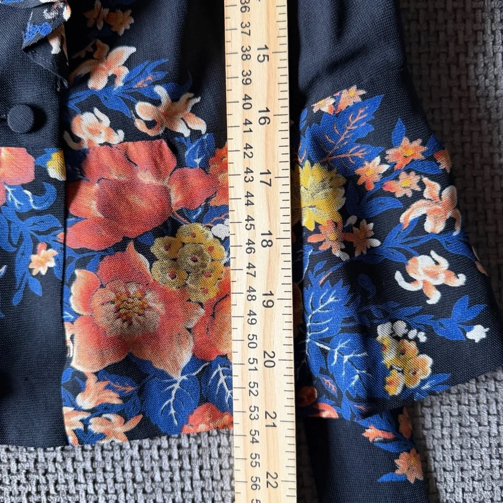 70s Floral Ruffle Top Sundays Child California S Boho Hippie Peplum Vintage - Picture 12 of 13